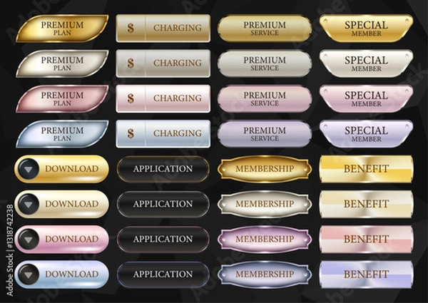 Fototapeta Button Banner Set 014