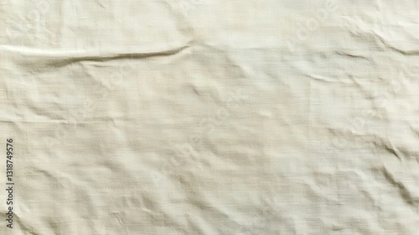Fototapeta Textured Off-White Fabric with Brown Speckles and Wrinkles