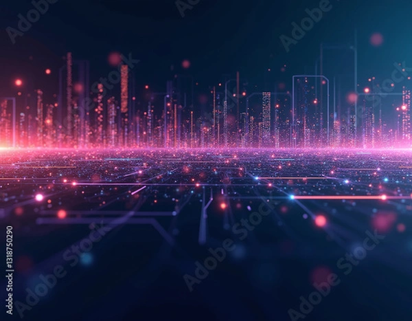 Obraz abstract  digital waves - techno background