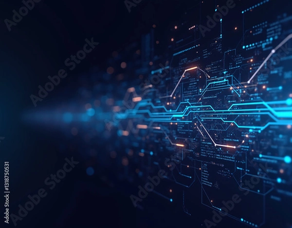 Obraz abstract  digital waves - techno background