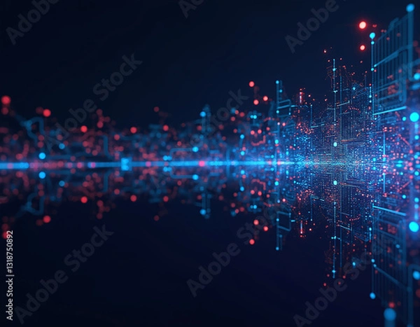 Obraz abstract  digital waves - techno background