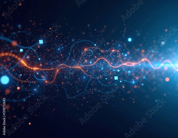 Obraz abstract  digital waves - techno background