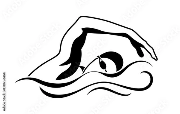 Fototapeta Swimming Logo Icon. Vector illustration