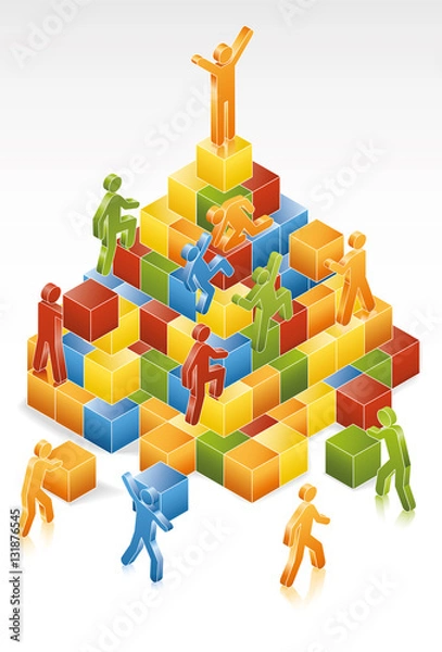Obraz Team Building Pyramid