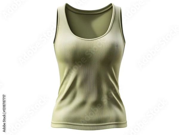 Fototapeta Stylish green tank top showcasing a sleek design, perfect for casual wear or workout sessions. A versatile addition to any wardrobe.