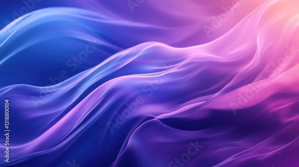 Obraz Smooth blue and purple wavy background with flowing gradient light effects