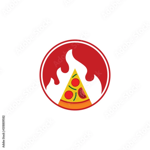 Obraz Hot Pizza logo design