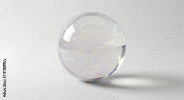 Obraz 透明な卵型ガラス玉、柔らかな光反射、神秘的輝き. AI Generated