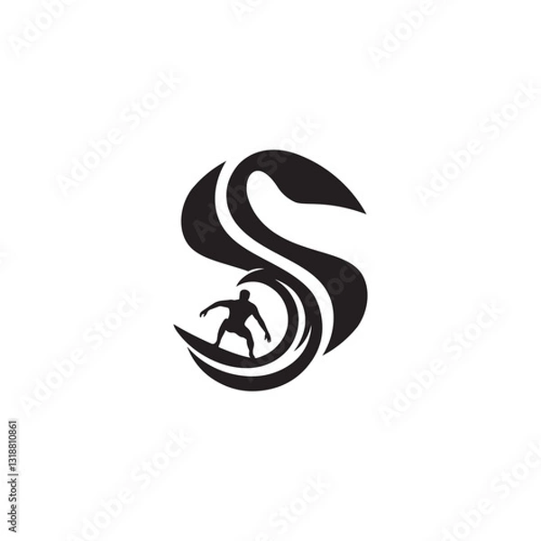 Obraz Letter S surfing Logo