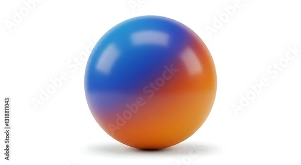 Obraz 青からオレンジへ滑らかに移ろいゆく球体 鮮やかなグラデーション. AI Generated