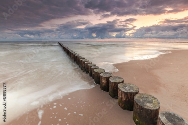Fototapeta Beautiful view of Polish Baltic Sea at Niechorze.