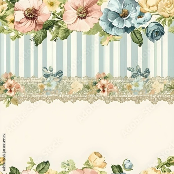 Obraz Seamless floral border pattern