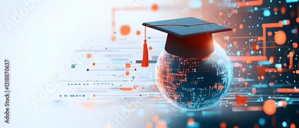 Obraz Global online education; digital future