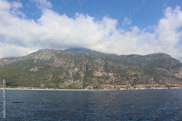 Obraz Aegean Sea and costal view near the Dead Sea (Olu Deniz) in Fethiye, Mugla, Turkey.