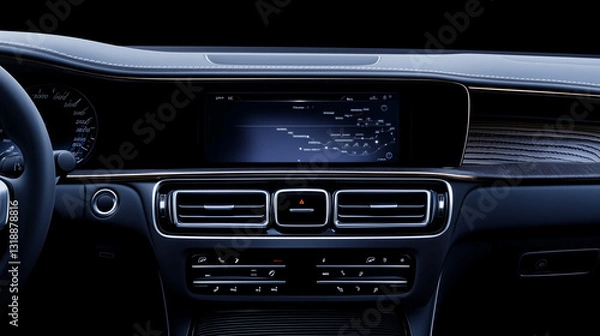 Fototapeta With clear details of the car's air conditioning and ventilation system, there's plenty of space for text.






