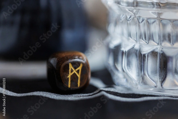 Obraz ehwaz rune on dark background