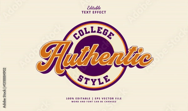 Fototapeta Authentic Editable Text Effect Style 3d College Sport