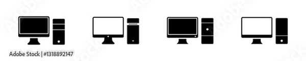 Fototapeta Set of personal computer vector icons. Desktop computer. Vector 10 Eps.