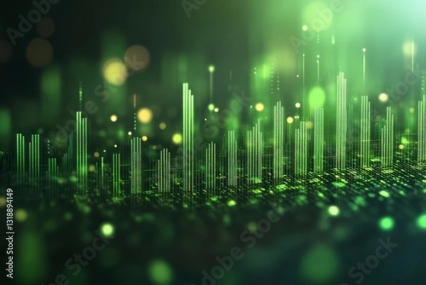Fototapeta Simple and modern light green background with increasing market value of stable coin