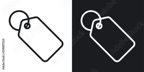 Fototapeta Price tag icons set in black and white stroke lines