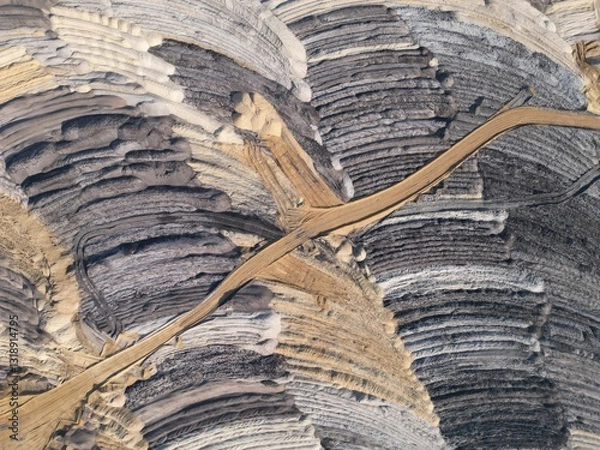 Obraz Abraumhalden, Tagebau Garzweiler, Luftbild