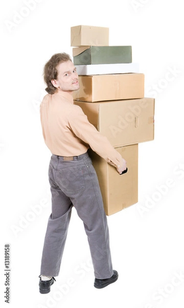 Obraz Man with boxes