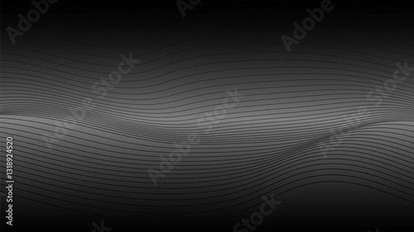 Fototapeta Abstract lines black gradient on dark background.
