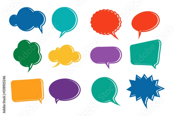 Fototapeta Colorfull Speech Bubble Icons Set on white background