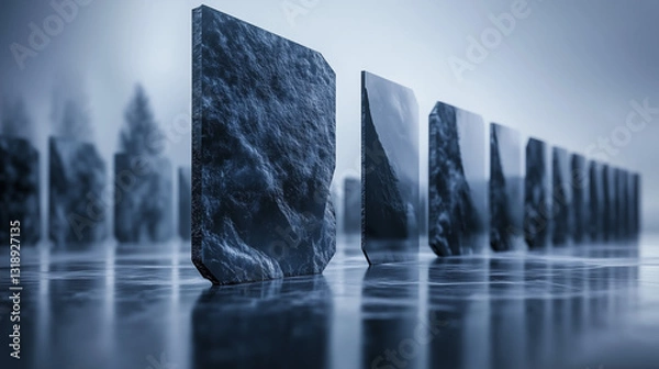 Obraz ice cubes on a blue background