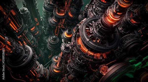 Obraz abstract fractal background with circles