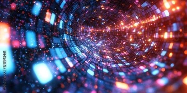 Obraz abstract background with blue circles