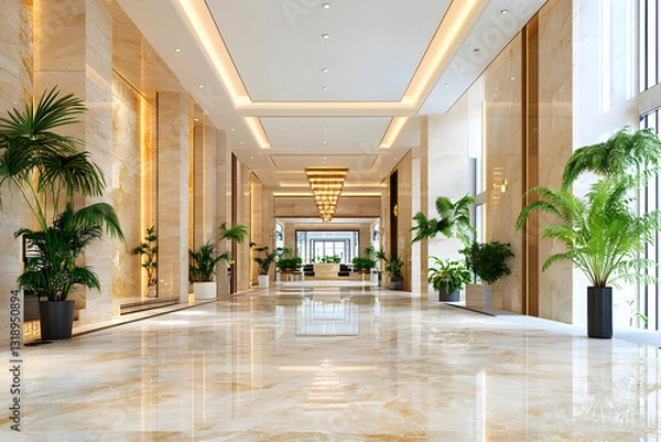 Obraz Luxurious hotel lobby with modern design