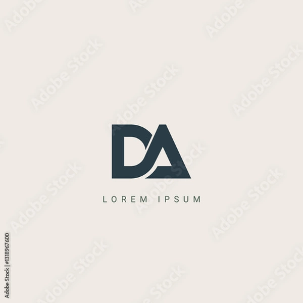 Fototapeta DA Alphabet letters Initials Monogram logo AD, D and A