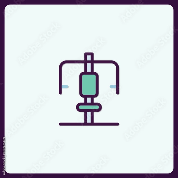Fototapeta Minimalist lat pulldown exercise machine icon illustration in vector format