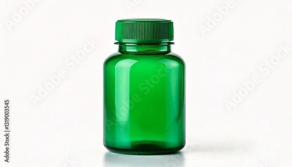 Fototapeta plastic bottle with screw cap for supplement or pharmaceutical use, isolated on white background