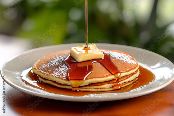 Obraz  classic pancakes with maple syrup