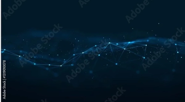 Obraz Abstract futuristic technology background with glowing connection lines and particles
