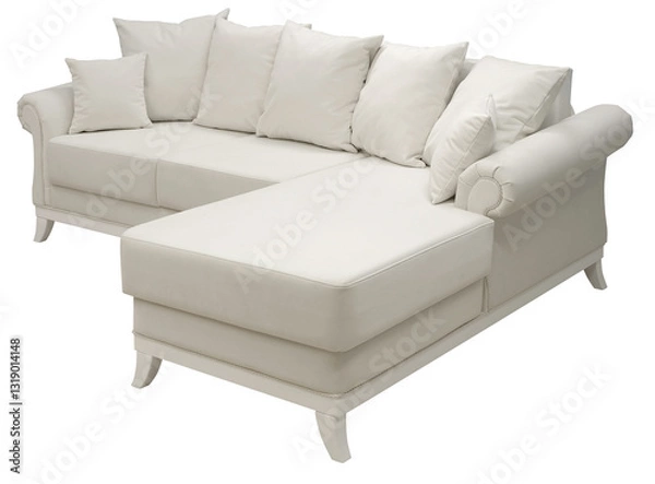 Fototapeta Corner sofa isolated on white background. Including clipping path