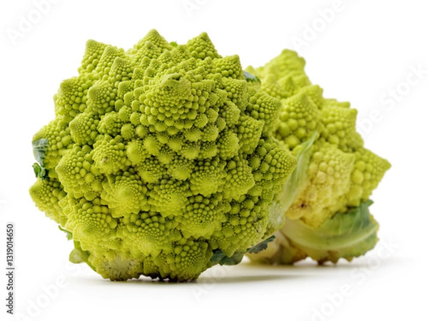 Obraz Romanesco broccoli cabbage (or Roman Cauliflower) isolated on white background