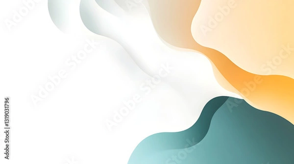 Fototapeta Soft Minimalist Pastel Gradient Abstract Landscape Background with Gentle Organic Shapes and Curves