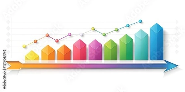 Obraz Right-aligned chart, ample space for text on left.
