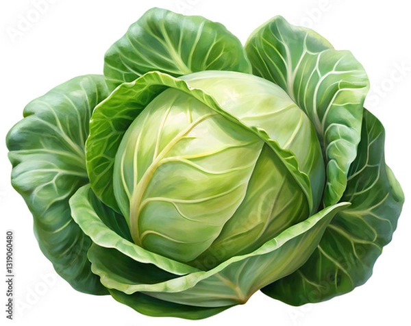 Fototapeta head of cabbage generative ai