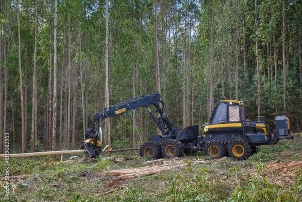 Fototapeta Forestry Machine Wood Harvesting logging