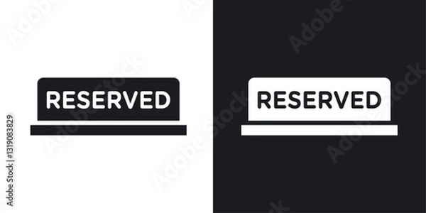 Fototapeta Reservation table vector icon set in solid style.