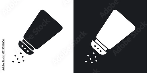 Obraz Salt shaker vector icon set in solid style.