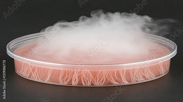 Fototapeta Fascinating Bacterial Culture Demonstrating Fog and Fine Root Structures in a Laboratory Setting