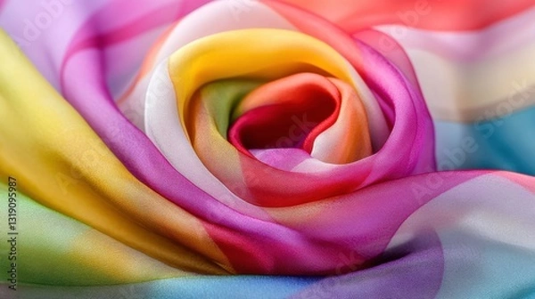 Obraz Trendy Scarf with Vibrant Patterns and Colors