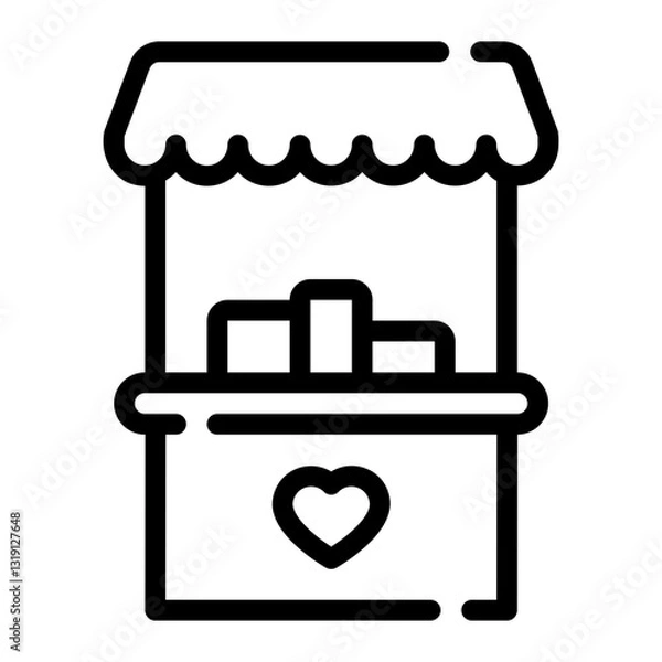 Fototapeta stall line icon