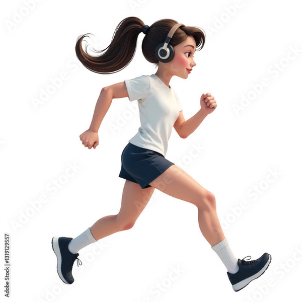Obraz young woman running