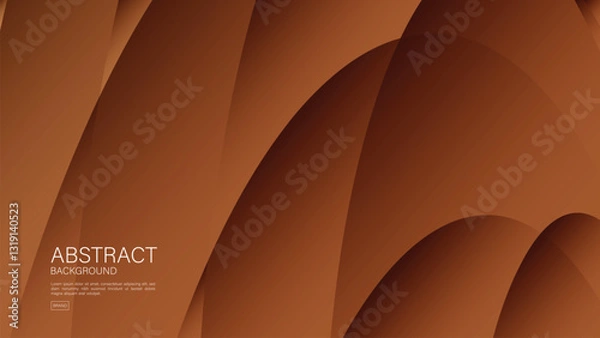 Fototapeta Brown abstract background, wave graphic, Geometric vector, Minimal Texture, web background, Brown cover design, flyer template, banner, wall decoration, wallpaper, Brown background vector